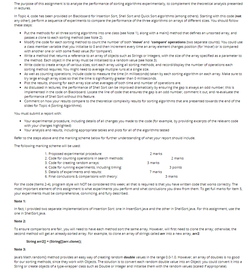 Sorting Algorithm Analysis HOW TO DO " 2. Code for counting operations