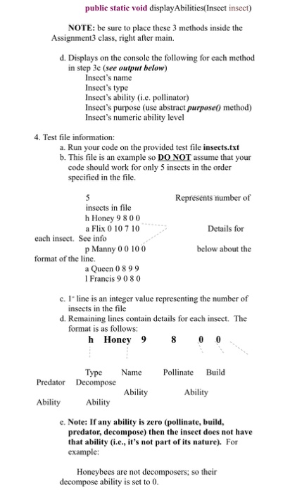 below shows types of insects with different abilities - pollinators, builders, predators,
