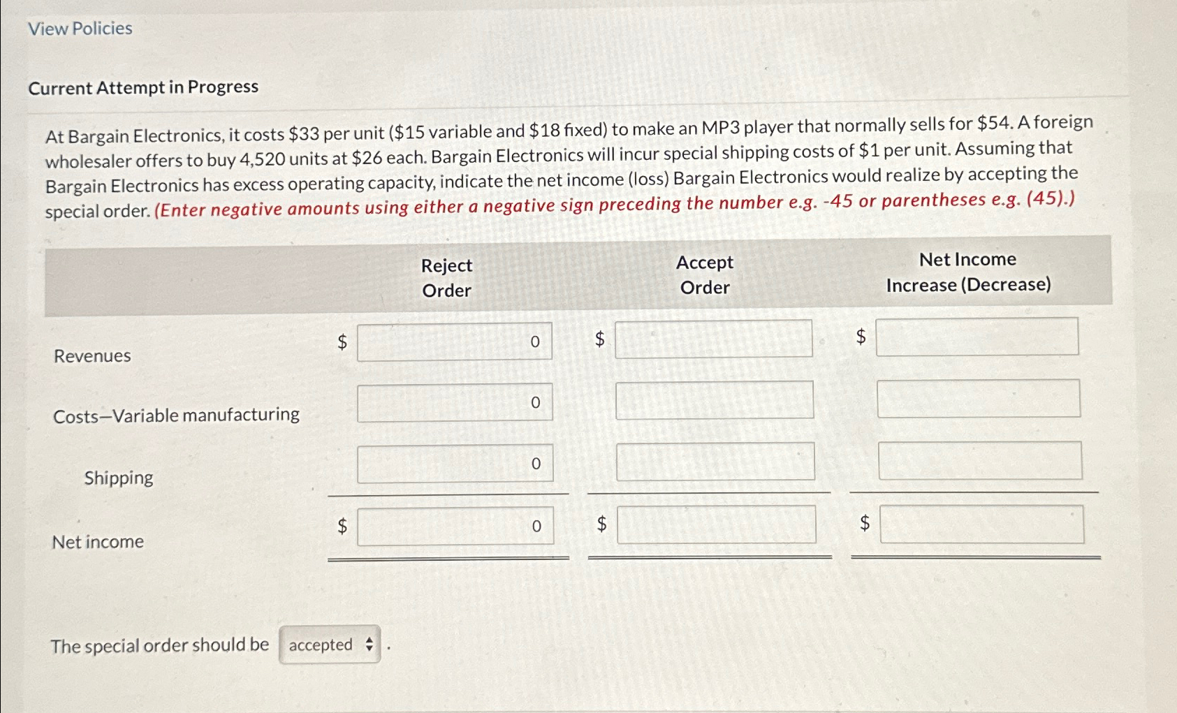  View Policies Current Attempt in Progress At Bargain Electronics, it costs