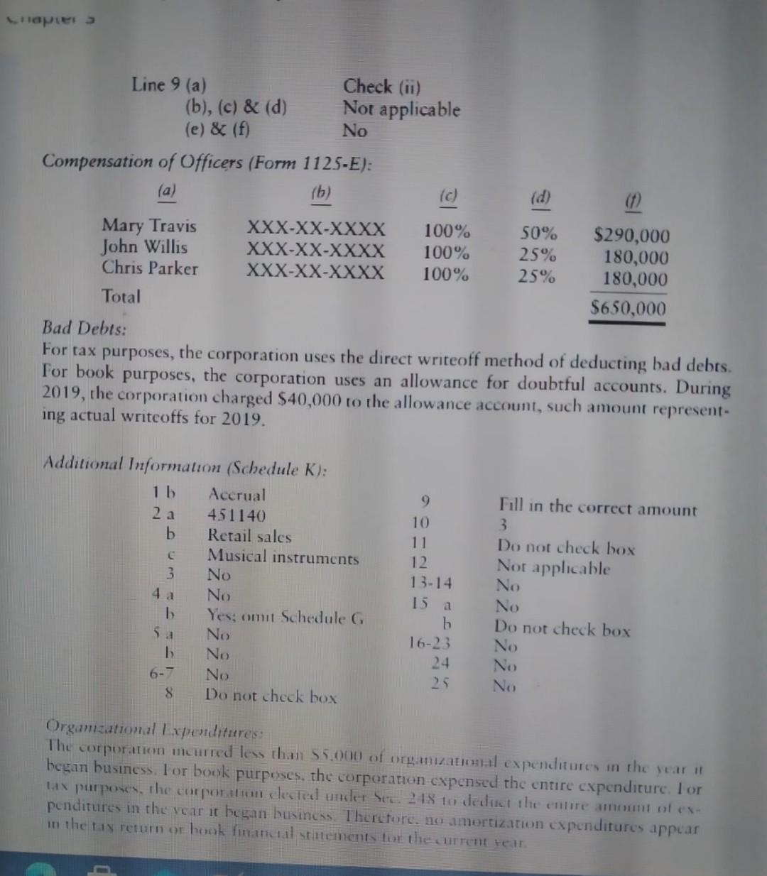  rapie Line 9 (a) Check (ii) (b), (c) & (d) Not