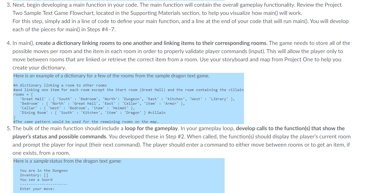 rooms. import time paths = { "Start": { "E": "Great Hall" },