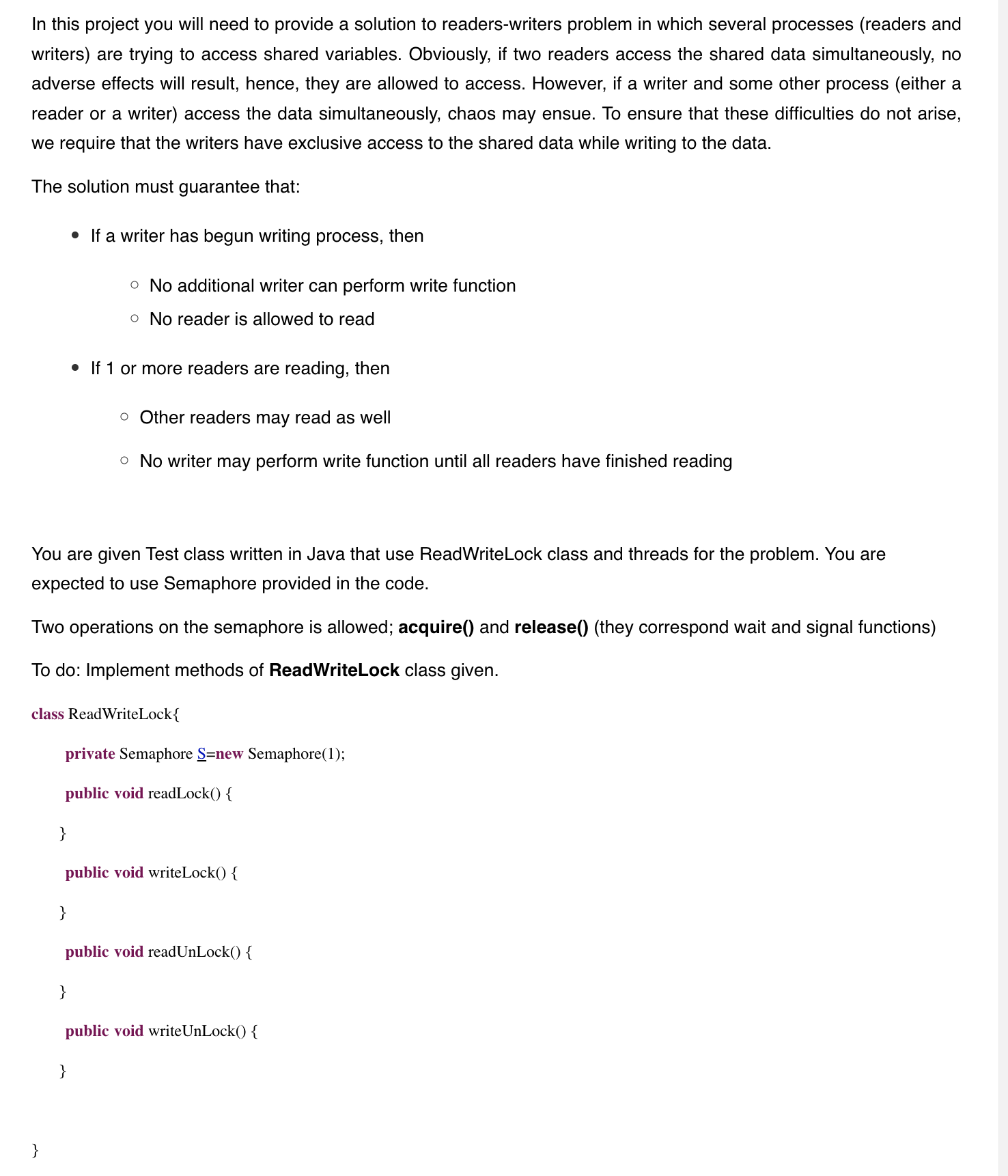  package sync; import java.util.concurrent.ExecutorService; import java.util.concurrent.Executors; import java.util.concurrent.Semaphore; public class Test