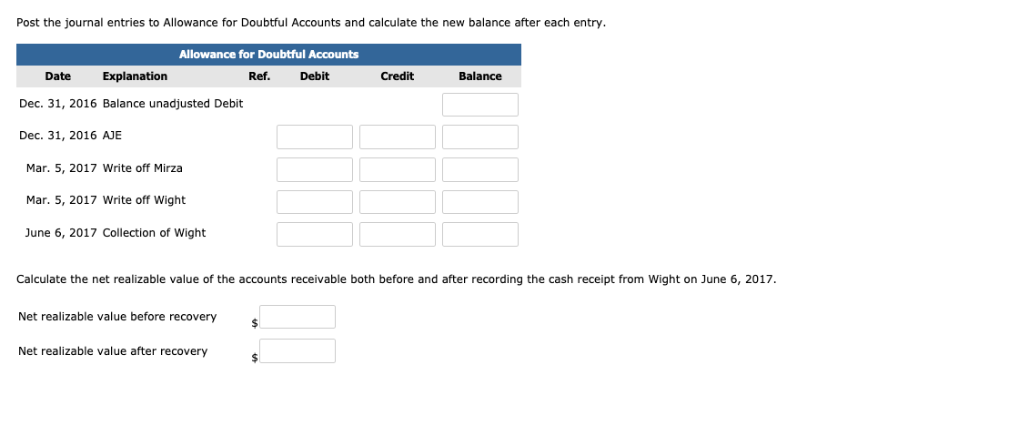 below for J Pharoah Co. Dec. 31, 2016 The company estimated that