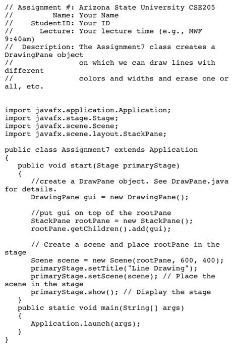 be Applied JavaFX Classes may be needed: Button, ComboBox, Color, Graphics, Line,