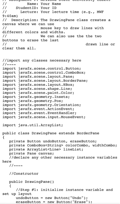 ActionHandler, Mouscffandiler. You may use other classes. Program Description Write a Java