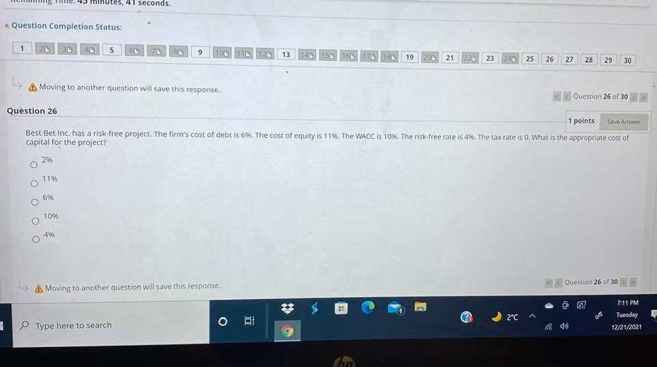 utes, 41 seconds. Question Completion Status: 1 21 31 5 GL