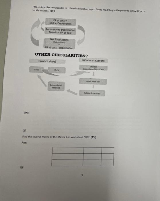  Please describe two possible circulated calculation in pro forma modeling in