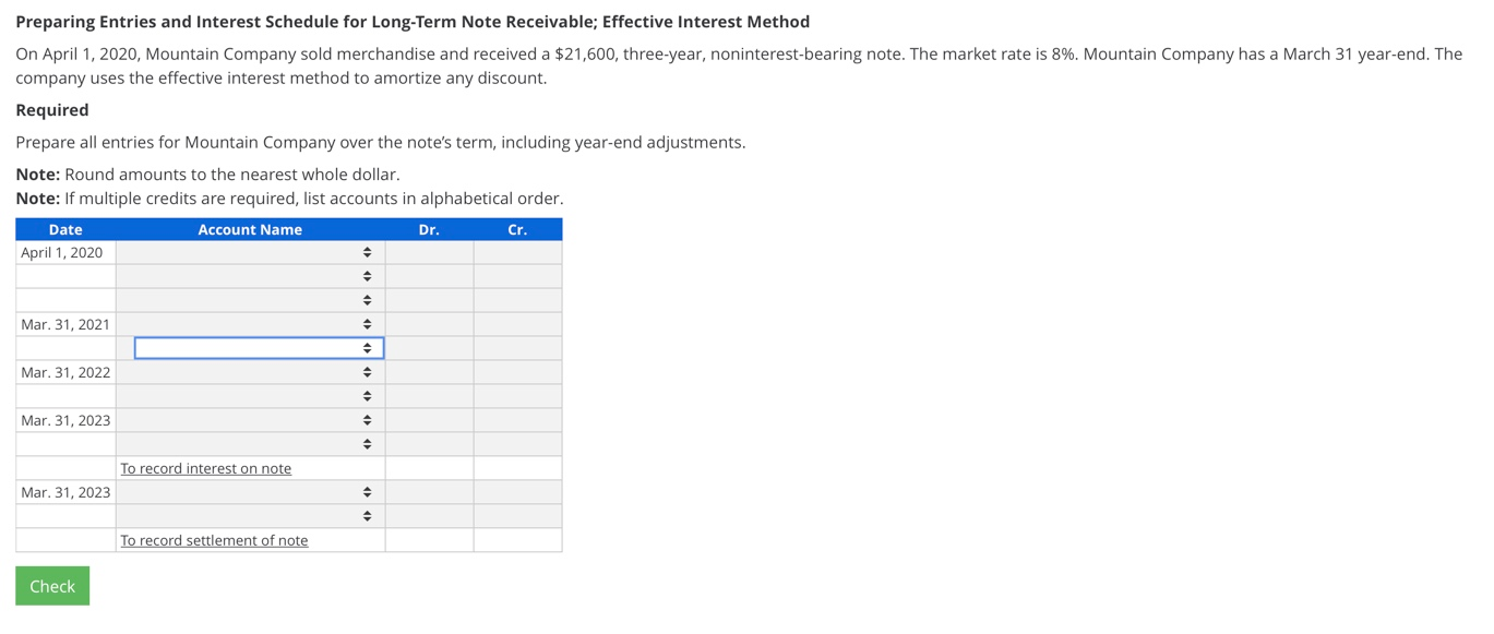 Preparing Entries and Interest Schedule for Long-Term Note Receivable; Effective Interest