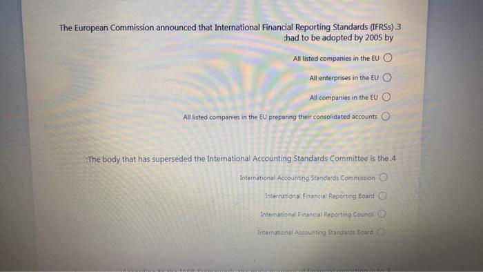 i need a solution quickly !!! The European Commission announced that International