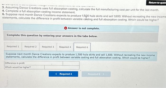 operation, it made 1,500 skirts and sold 1,375 . Required: 1. Assuming