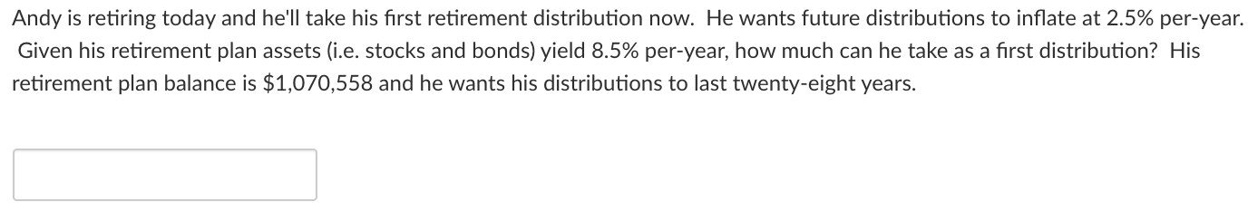 please quickly!! Andy is retiring today and he'll take his first retirement