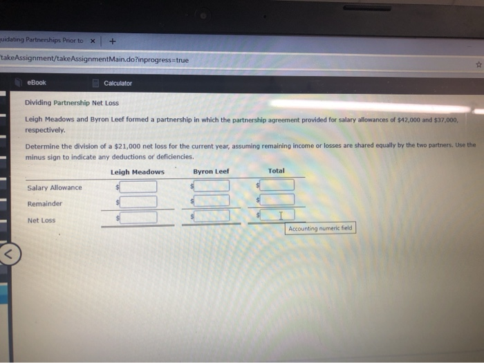  uidating Partnerships Prior to X + takeAssignment/take AssignmentMain.do?inprogress true eBook Calculator