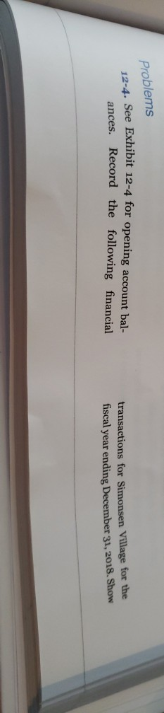 Problem s. For Simonsen Village (see Problens 12-4 and 12-5 from Chapter