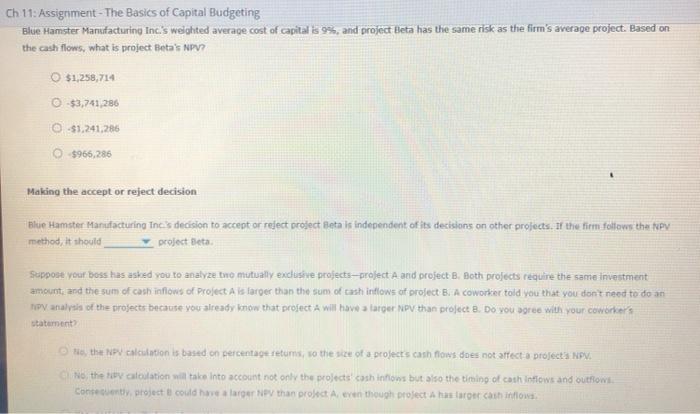 method The not present value (NPV) rule is considered one of the