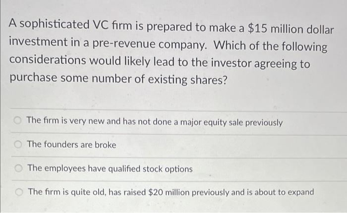 that class of stock, and VCs want to have (and can negotiate)