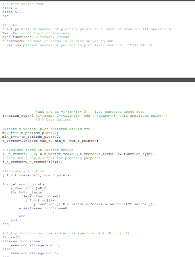 points in t (must be even for fft operation) T=2 %Period of