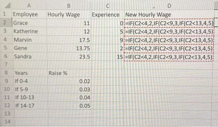  Please Create an Excel Formula based on the decision tree to