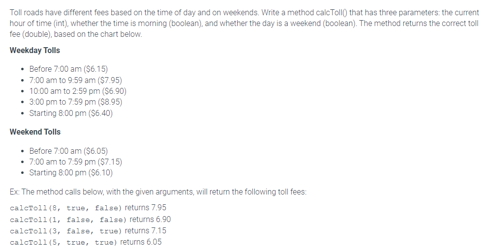  These are the directions, my current code, and the error.public class