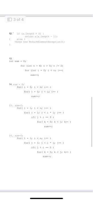 JAVA runtime and big O 13 aunt+i tor(1=1.1