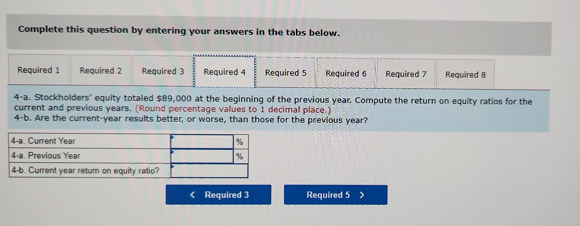 the current and previous years. Are the current-year results better, or worse,