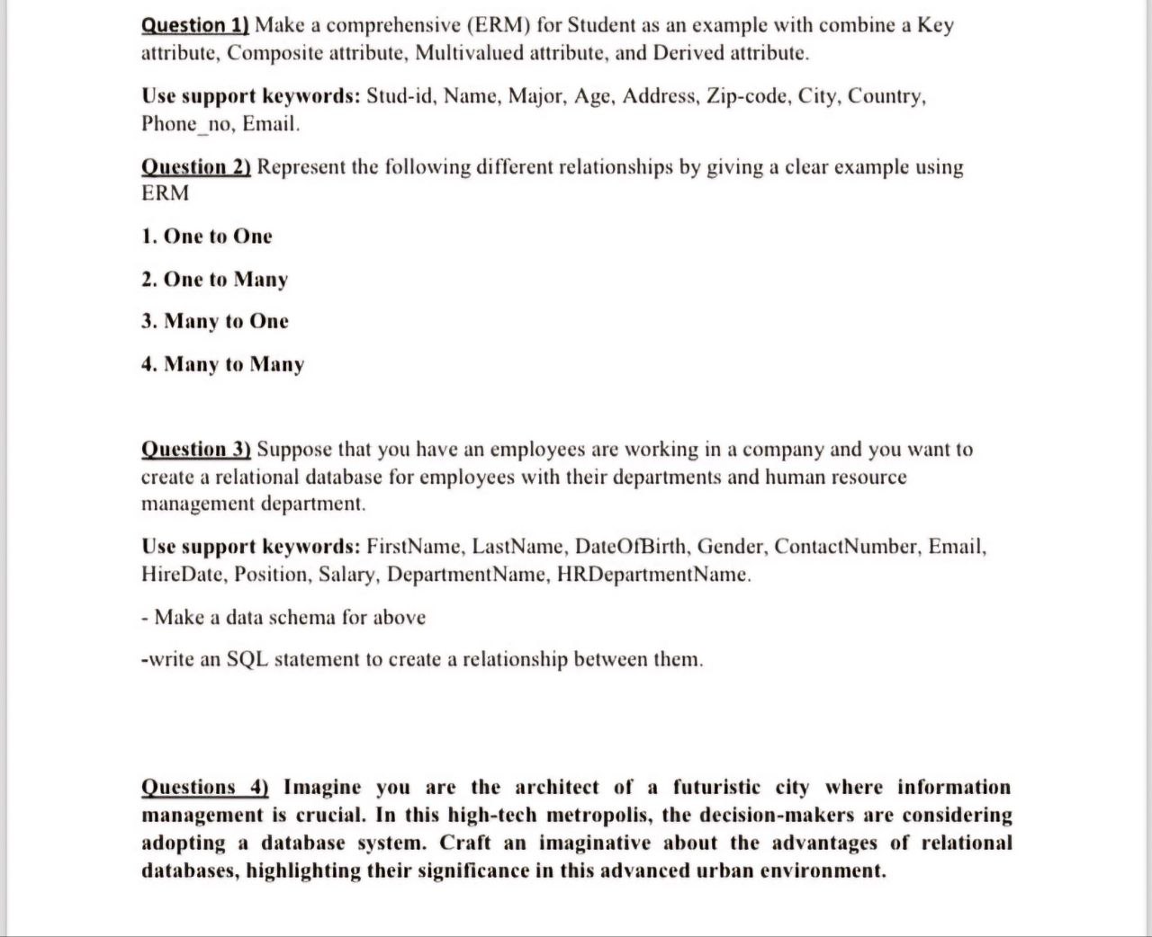  need the solution for this: Question 1) Make a comprehensive (ERM)