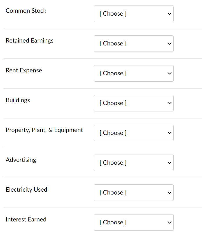 Revenue, and Expenses. Inventory Cash Supplies Prepaid Insurance Sales Accounts Receivable Accounts