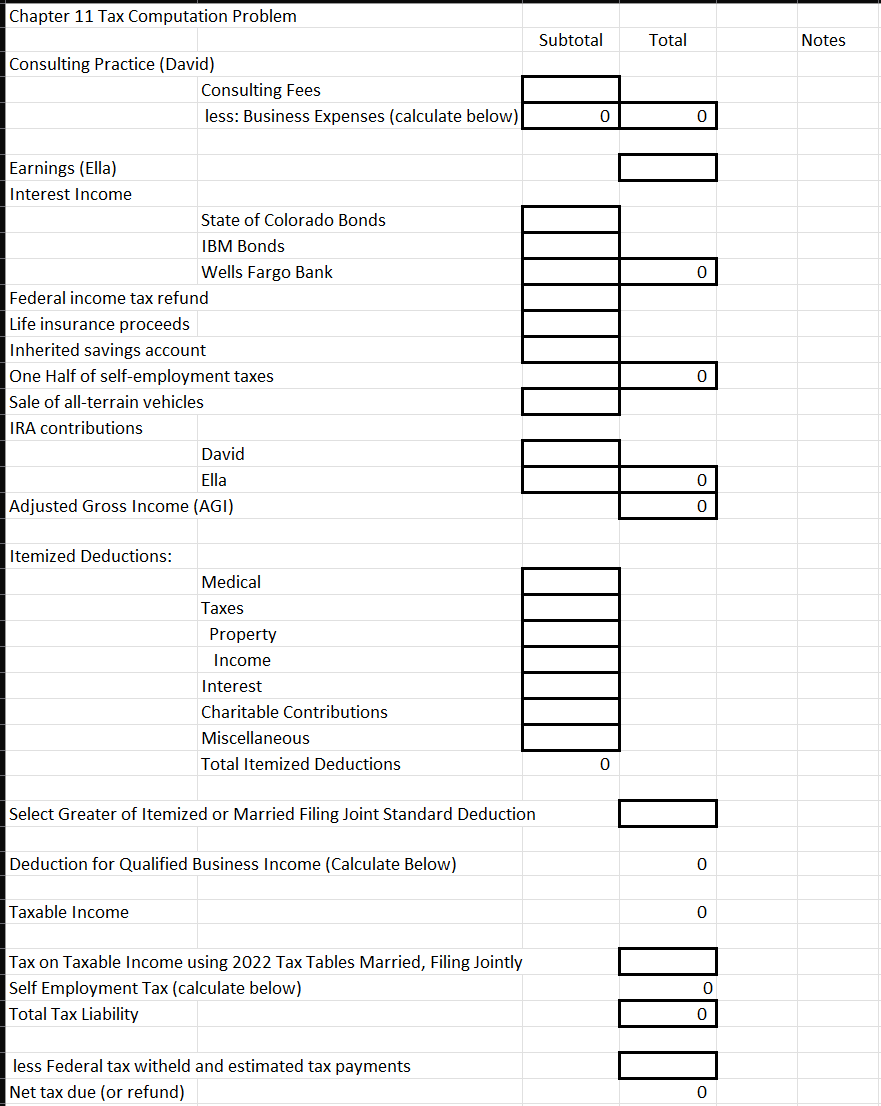 Tax Computation Problem 2 Please complete the Worksheet on attached below using