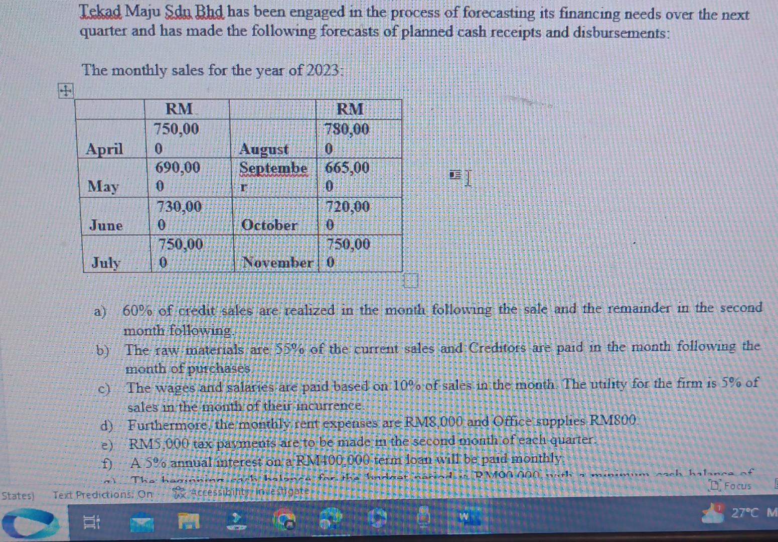 Tekad Maju Sda Bhd has been engaged in the process of