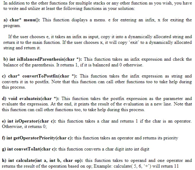 your code Introduction: For this assignment you have to write a c