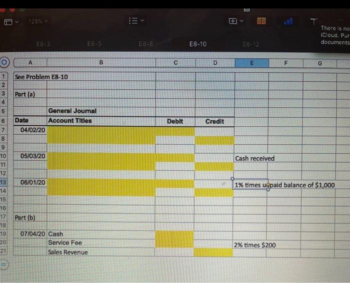 05/03/20 Cash received 06/01/20 1% times ut paid balance of $1,000 13