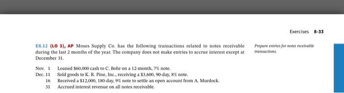 B D E H See Problem E8-12 1 2 3 4 5