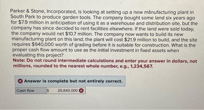I am having trouble with this problem. Please help! Parker \& Stone,