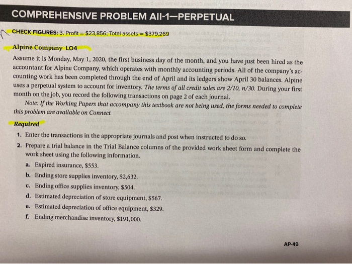  Please answer #1-5 under required by using yhr may transactions listed