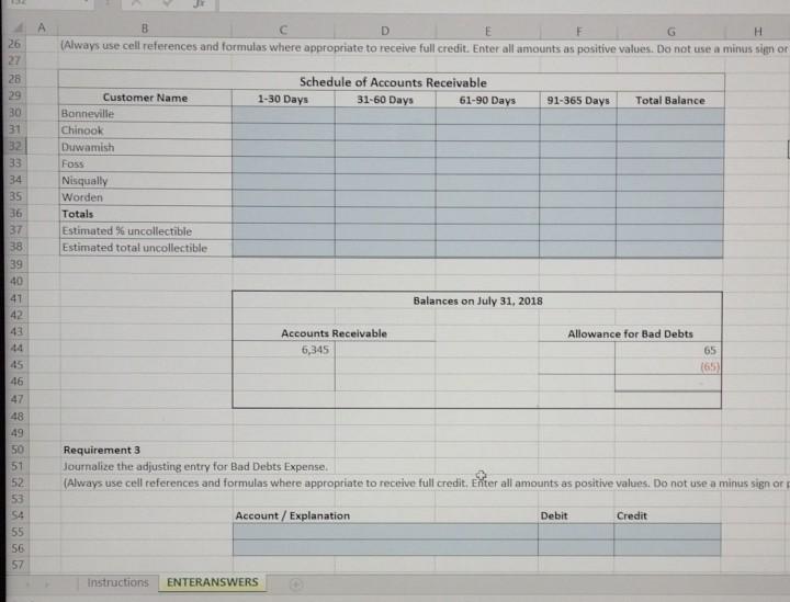 be entered in the blue highlighted cells.) The Lake Lucerne Company uses