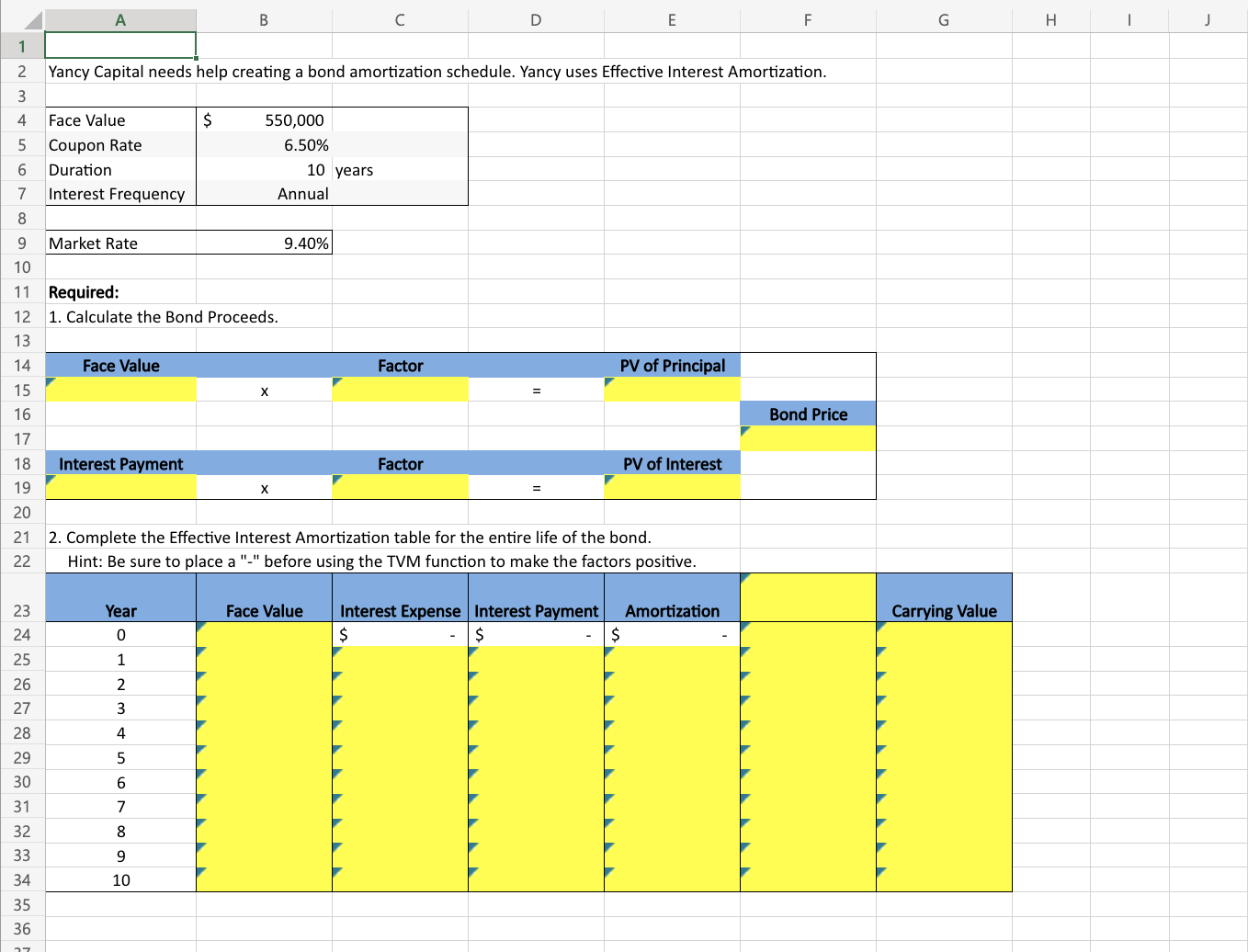 the Issue Price of a Bond and Computing the Carrying Value over