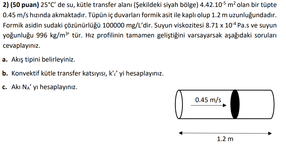  (50 puan)25C' de su, ktle transfer alan(ekildeki siyah blge)4.42.10-5m2 olan bir