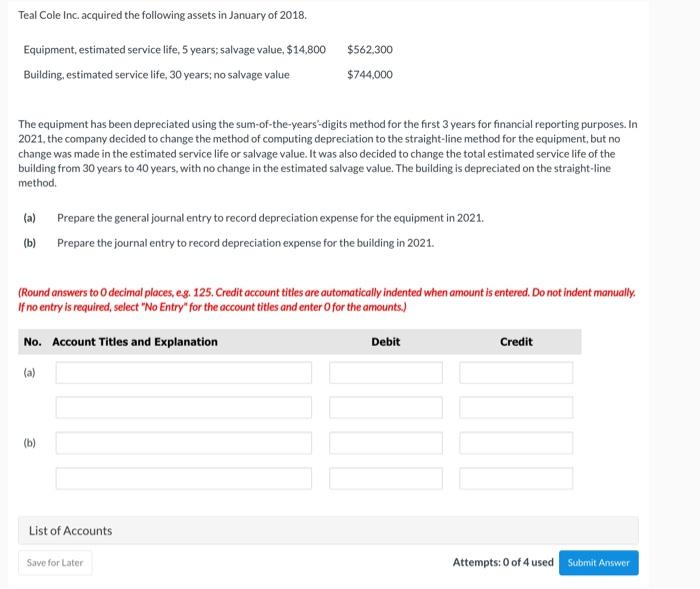  The equipment has been depreciated using the sum-of-the-years'-digits method for the