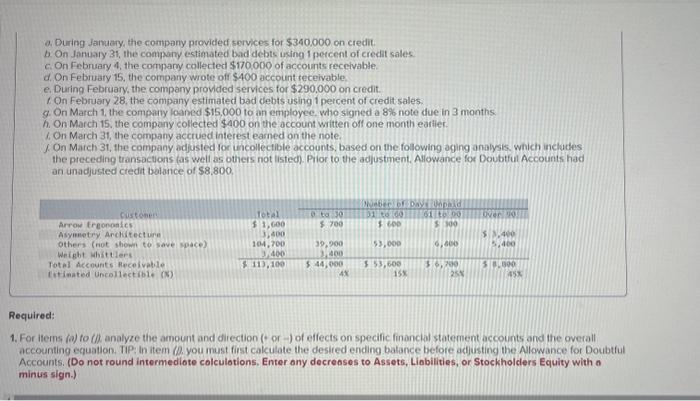 just need help understanding how to categorize these a. During Jamuary, the
