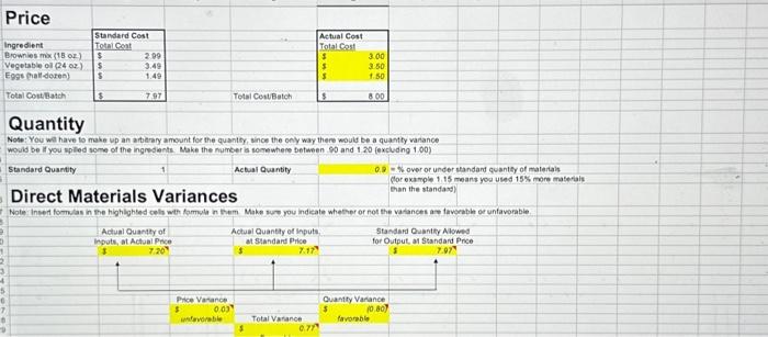 brownies. The object of the project is to measure your batch of