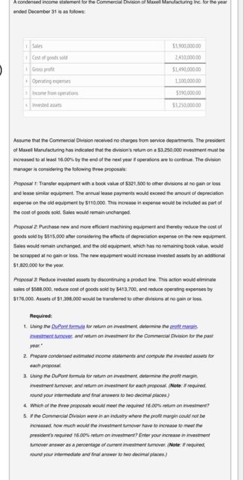 Products Division is organized as a cost center. The budget for the