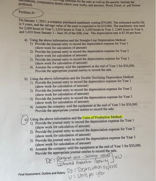 Problem 1 Section C only please. Provided formula but cant figure it