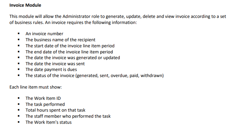 to support two (2) user roles: 1. Administrator Role (admin) - that
