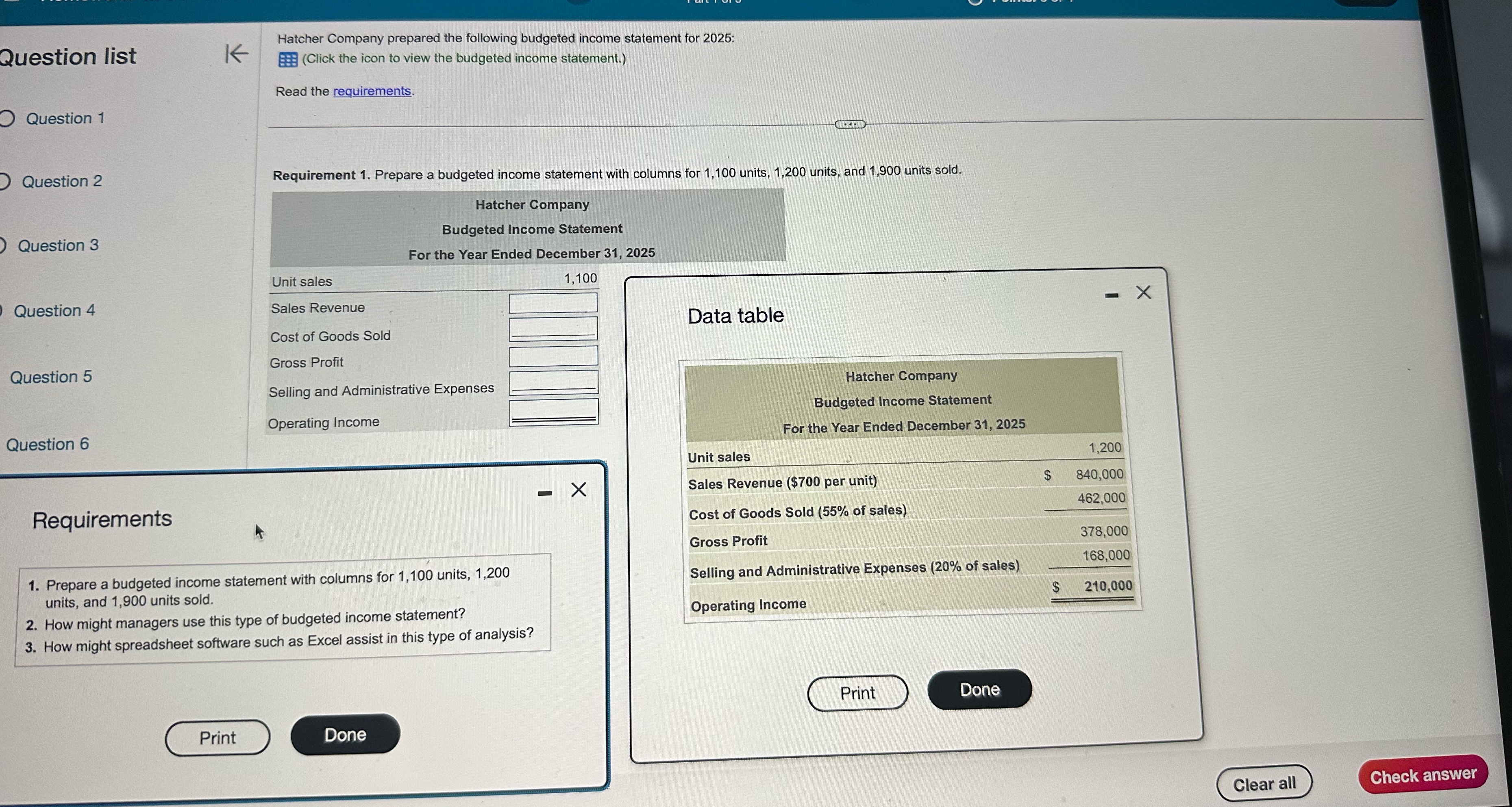  Question list Question 1 Question 2 Question 3 Question 4 Question