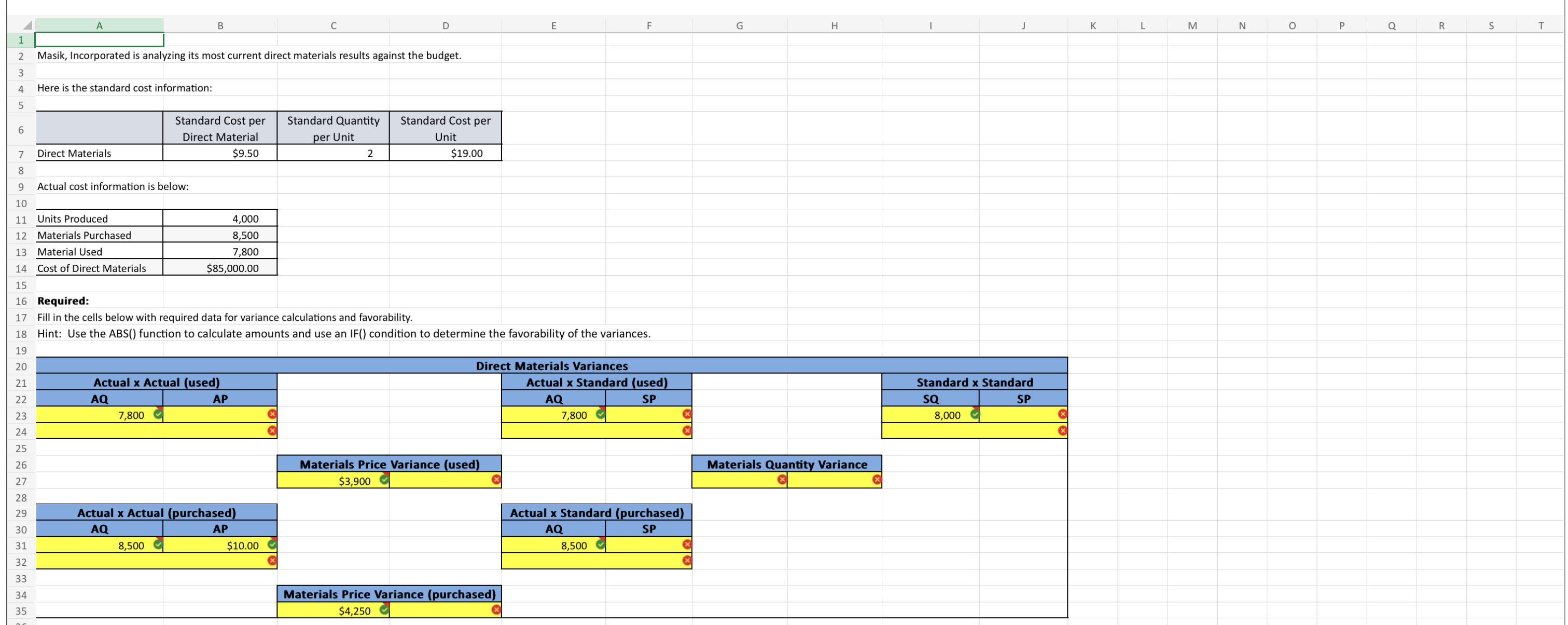  *DO NOT ANSWER THIS QUESTION UNLESS YOU INCLUDE EXCEL FORMULAS* Calculating