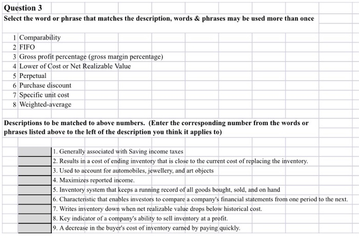 Please help me with the question below Question 3 Select the word