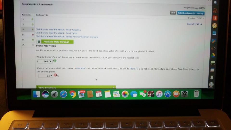  Assignment: 43 Homework Assignment Score: B678% Save Submit Assignment for Grading