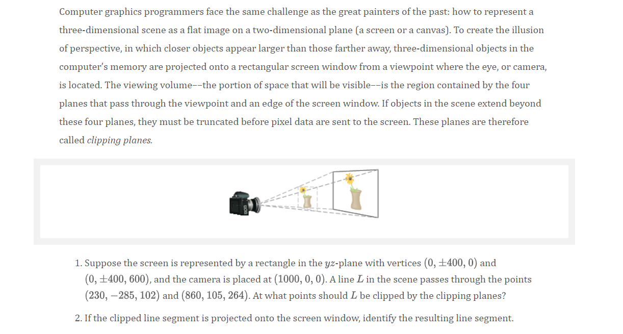  PLEASE ONLY ANSWER QUESTION 2!!!! Already solved one, thanks Computer graphics
