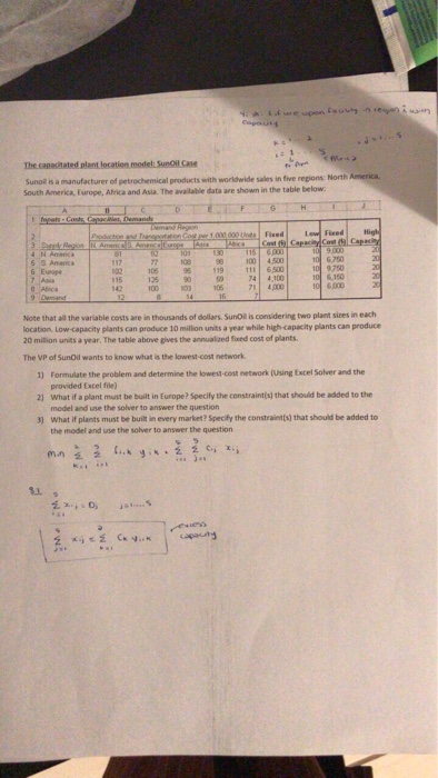  Answer should be on excel sheet format please Sunol is a