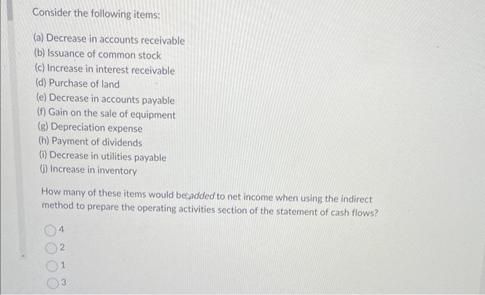 how many woule be added to net income while using the indirect