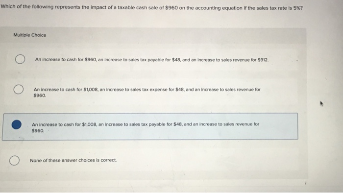 Which of the following shows the effect of the December 31, Year